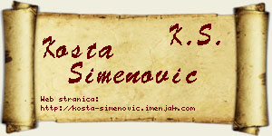 Kosta Simenović vizit kartica